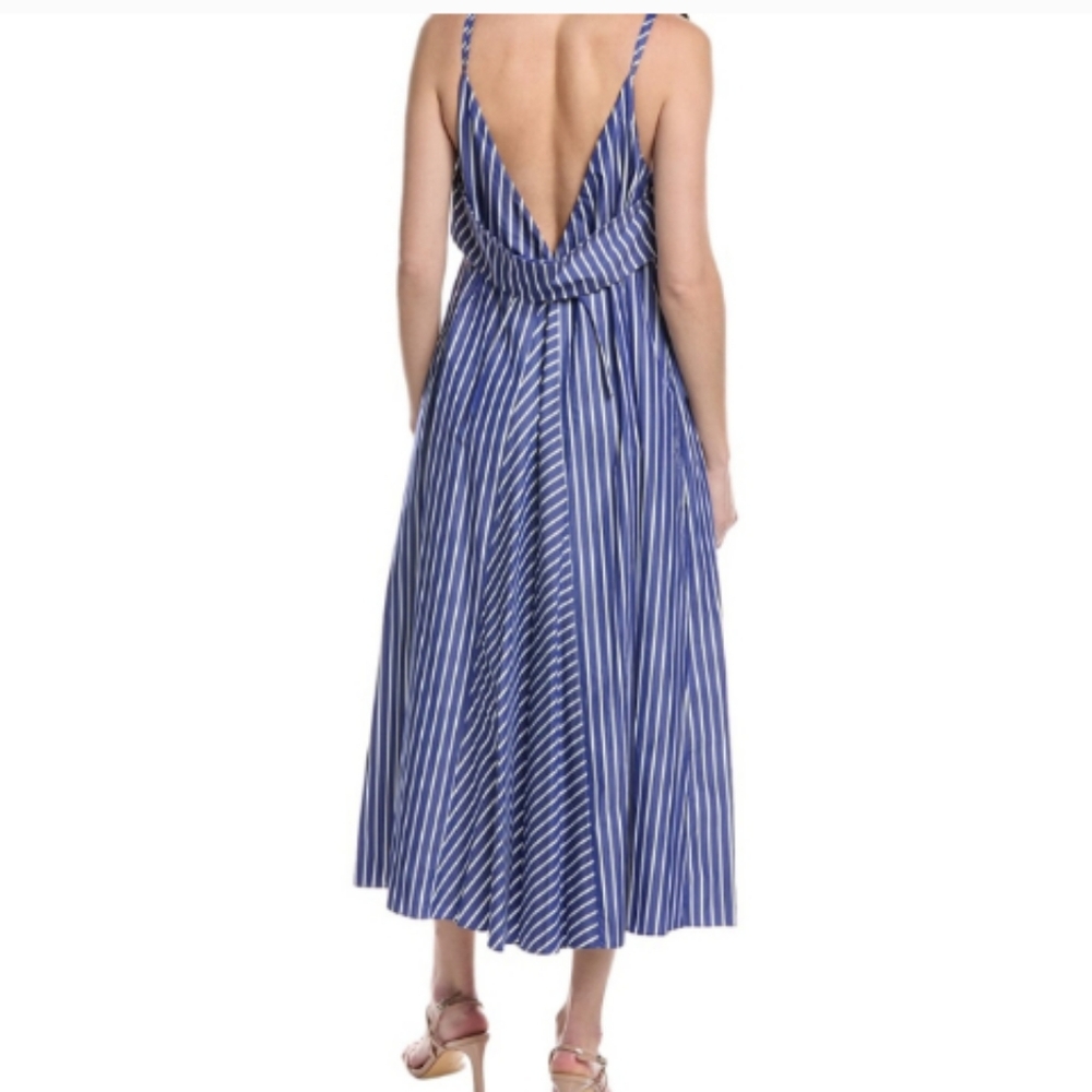 Rebecca Taylor Blue and White Maxi A-Line Dress